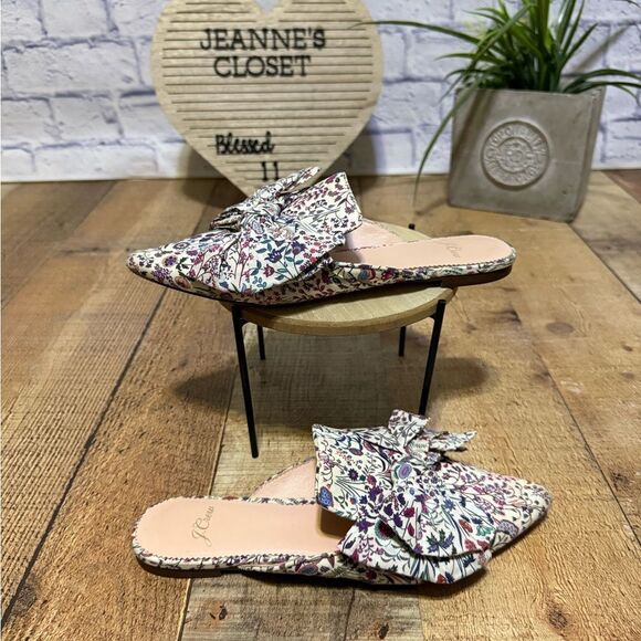 J. Crew floral pointed toe ballet flats slip on 6.5 - Picture 2 of 13
